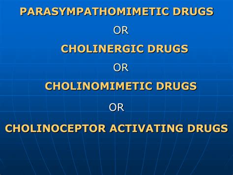 Parasympathomimetic Drugs