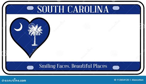 South Carolina State License Plate Stock Vector - Illustration of ...