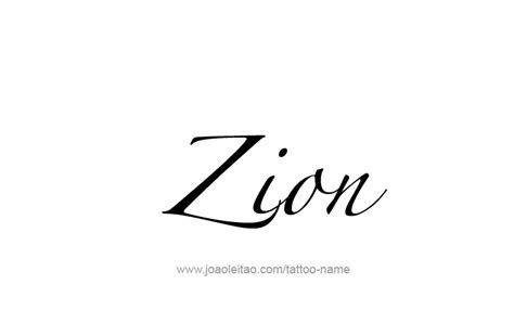 Zion Name Tattoo Designs