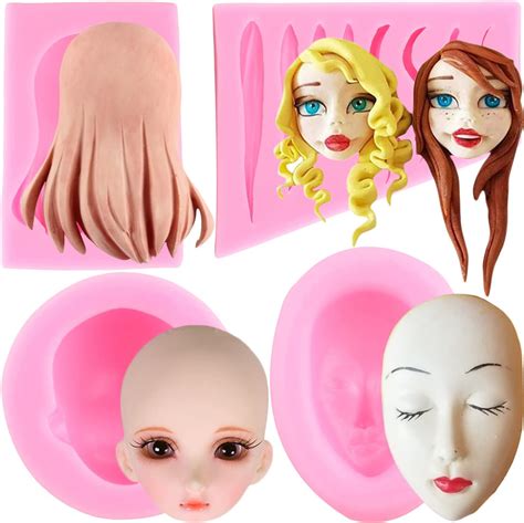 Amazon.com: Face Silicone Fondant Molds, 6 Packs Baby Face Chocolate Silicone Molds for Polymer ...