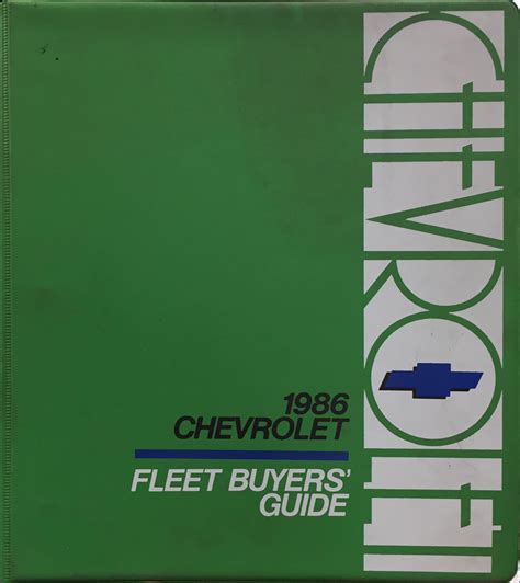 1986 Chevrolet Fleet Buyer's Guide Dealer Album Original