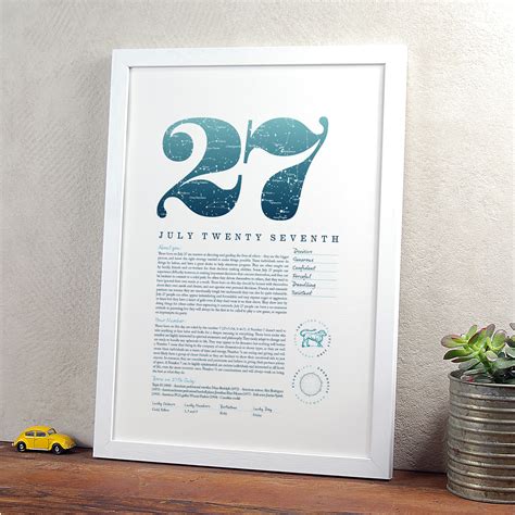 August 27th Birthday Print - Make it with Words