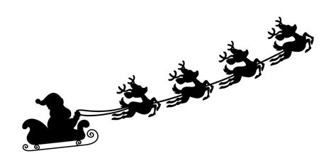 Silhouette Of Santa Claus Sleigh 10721767 Vector Art at Vecteezy