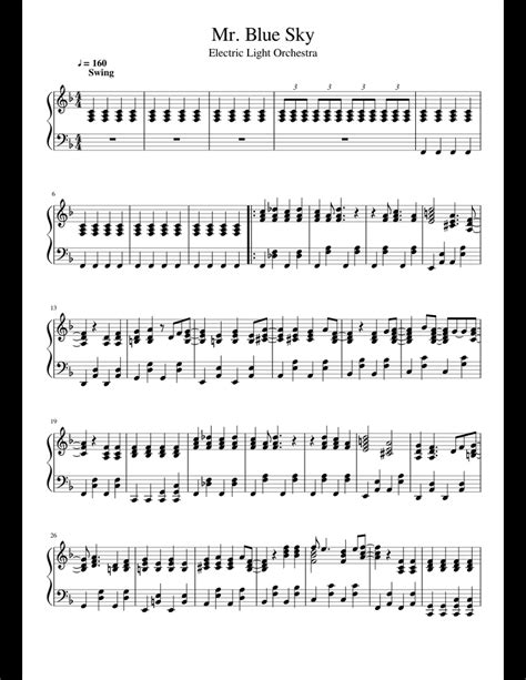 ELO - Mr Blue Sky (Hard) - Piano sheet music for Piano download free in PDF or MIDI