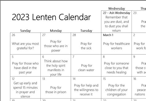 2023 Lenten Calendar Digital Download - Etsy