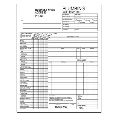 Personalized Plumbing Invoices | Custom Plumbing Forms | DesignsnPrint