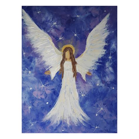 Angel Painting Religious Original Art Impasto Painting 16 by - Etsy