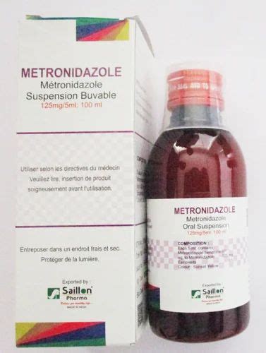 Saillon Pharma Antibiotic Metronidazole Syrup, Packaging Type: Bottle, Packaging Size: 100 ml at ...