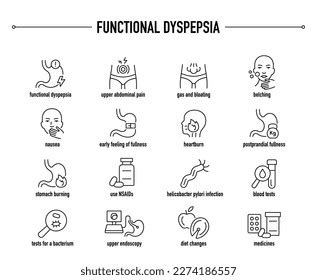 Functional Dyspepsia Symptoms Diagnostic Treatment Vector Stock Vector ...