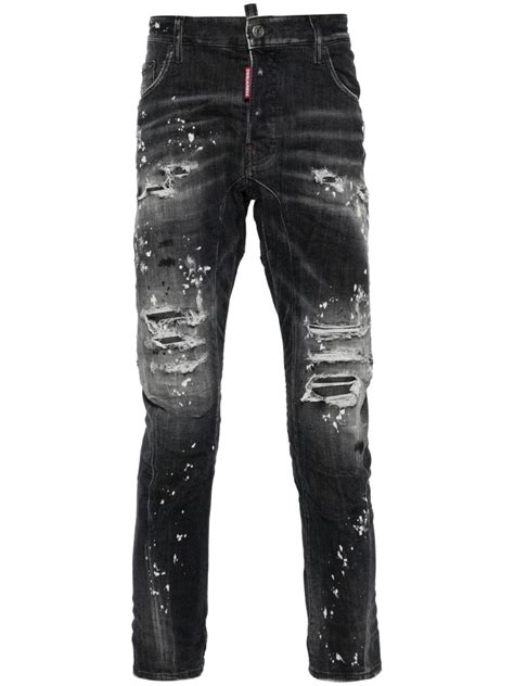 DSQUARED2 logo-plaque Distressed Jeans - Farfetch