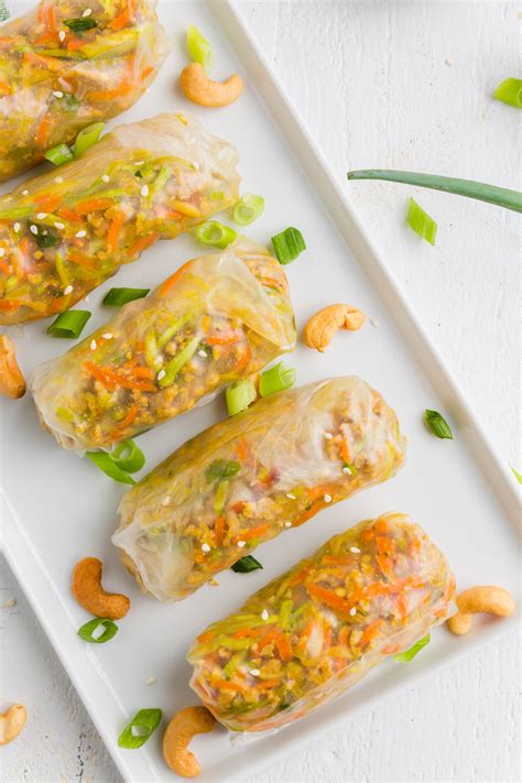 Flavorful Egg Roll Filling Inside Rice Paper Wrappers or Over Rice ...