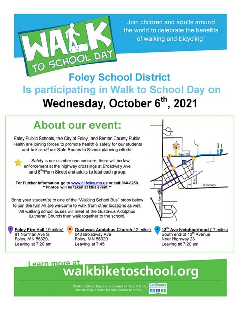 2021 Walk To School Day Flyer - Map - City of Foley, Minnesota