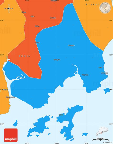 Political Simple Map of Taishan