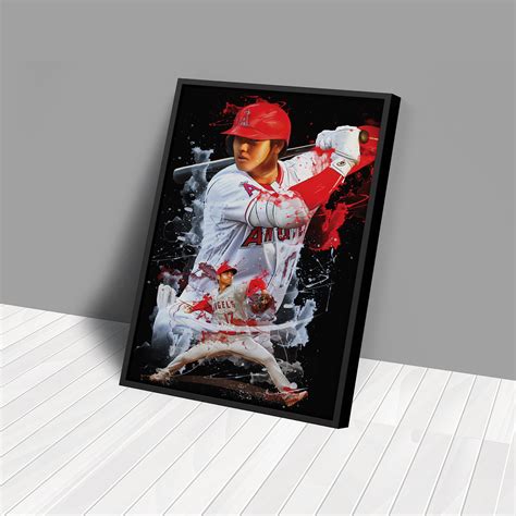 Shohei Ohtani Poster Los Angeles Angels MLB Artwork Framed - Etsy