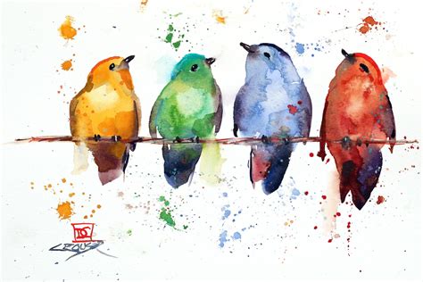 COLORFUL SONGBIRDS Original Watercolor Bird Painting by Dean Crouser in 2020 | Bird art, Bird ...