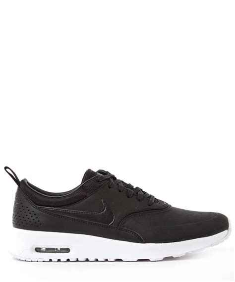 Nike Black Air Max Thea Premium Leather Trainers in Black | Lyst