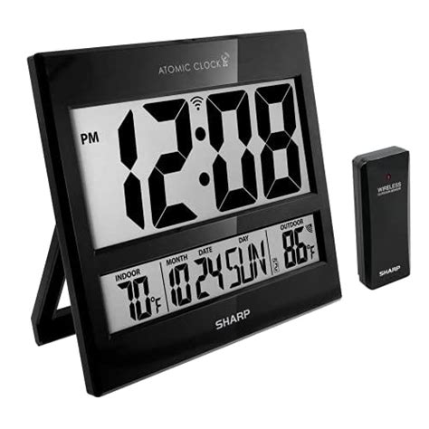 Sharp Atomic Clock - Atomic Accuracy - Never Needs Setting! -New Gloss Black Style - Jumbo 3 ...