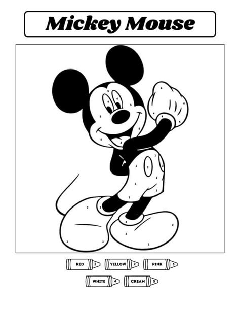 Great Mickey Mouse Color By Number - Download, Print Now!