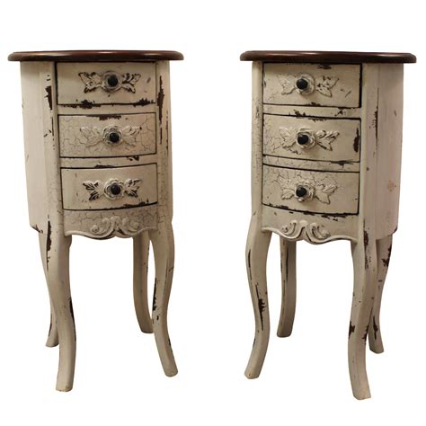 French Country Distressed Nightstands - A Pair | Painted night stands, Distressed furniture ...
