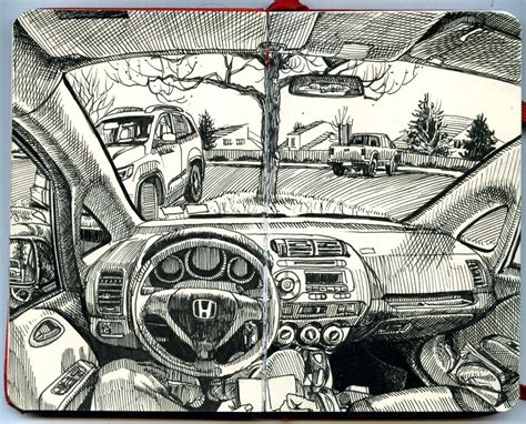 Paul Heaston: Drawing in the car in Denver, Colorado | Perspective art, Perspective sketch ...