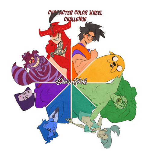 Character Color Wheel Challenge Complete by CharlieGrins on DeviantArt