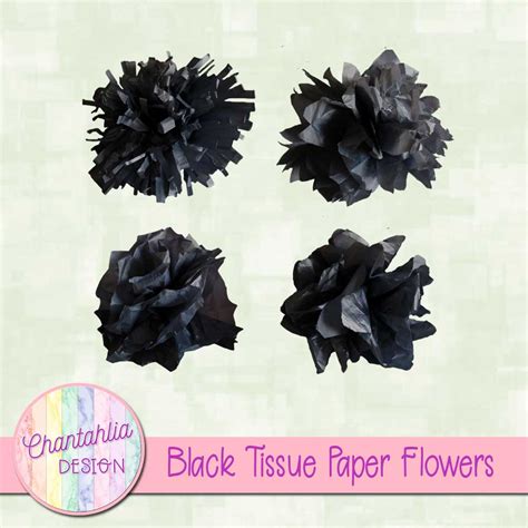 Free Tissue Paper Flowers Design Elements in Black