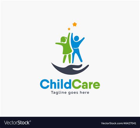 Child care logo design people care logo Royalty Free Vector