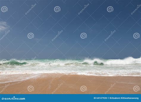 Yellow sand beach stock photo. Image of relaxation, wave - 64147928