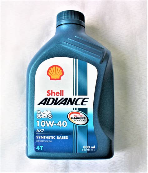 ORIGINAL SHELL ADVANCE 4T SYNTHETIC BASED MOTORYCLE OIL 10W-40 AX7 (800 ML) | Lazada PH