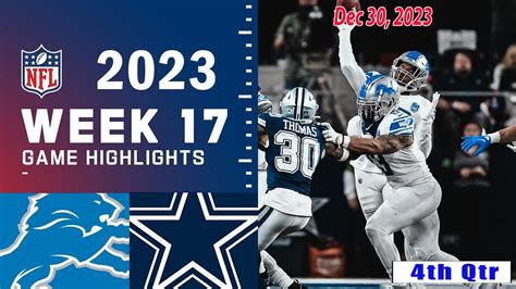 Detroit Lions vs Dallas Cowboys 4th-QTR FULL GAME 12/30/23 Week 17 ...