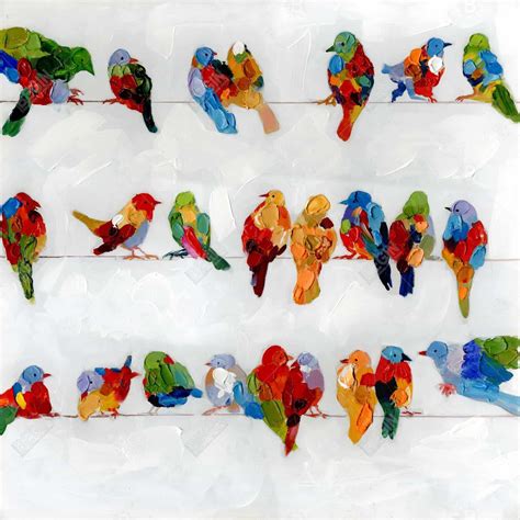 A lot of colorful birds on a wire | Wall art | Begin Home Decor