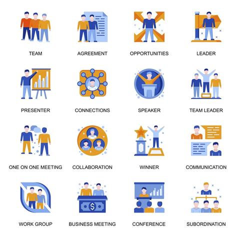 Business people icons set in flat style. 1447011 Vector Art at Vecteezy