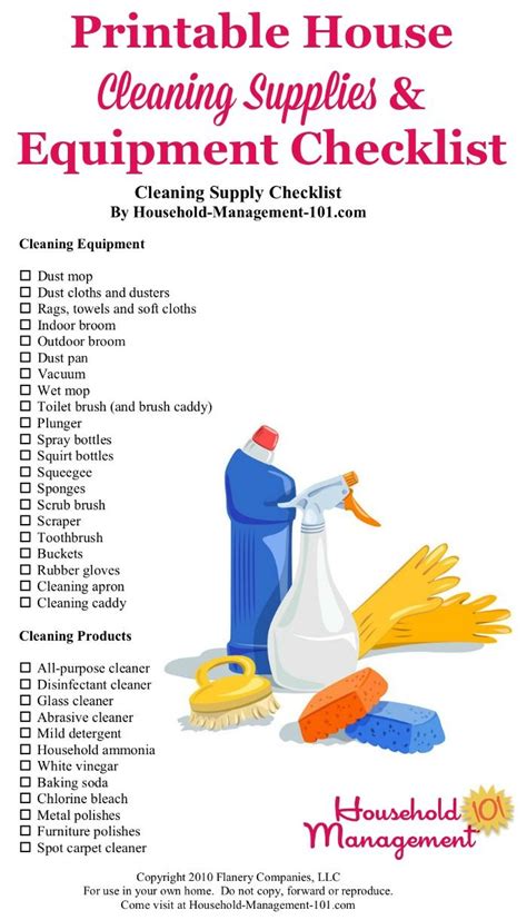 New House Cleaning Supplies Checklist at Alfred Mason blog