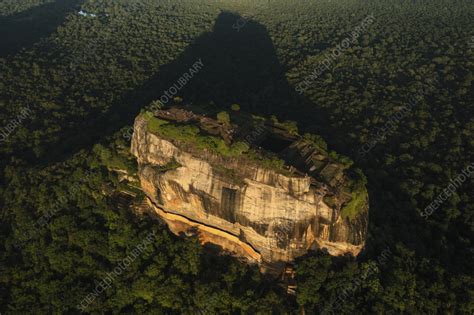 Aerial view of Sigiriya Rock Fortress, Sri Lanka - Stock Image - F040 ...