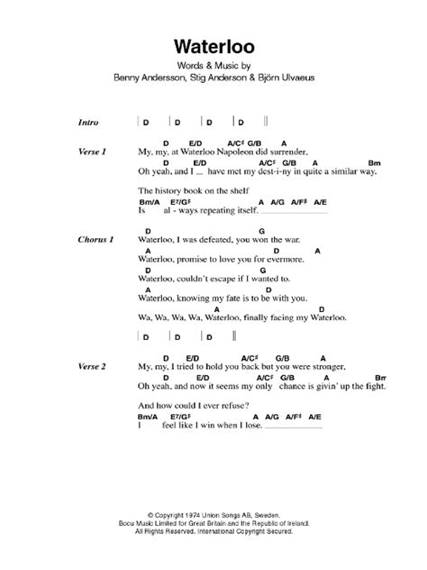 Waterloo by ABBA - Guitar Chords/Lyrics - Guitar Instructor