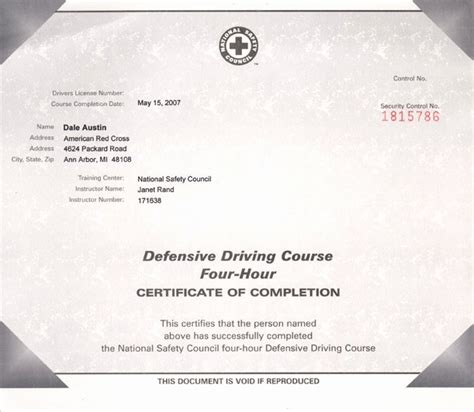 √ 20 Defensive Driving Certificate Template ™ | Dannybarrantes Template