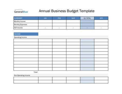 This annual business budget template in Excel is perfect for tracking ...