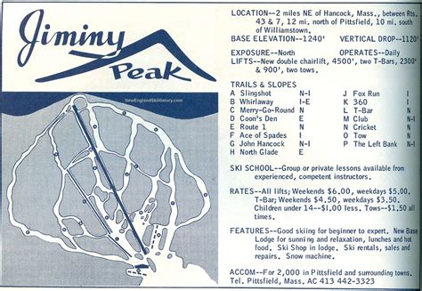 1964-65 Jiminy Peak Trail Map - New England Ski Map Database - NewEnglandSkiHistory.com