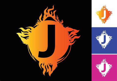 Fire J letter logo and icon design template 6763521 Vector Art at Vecteezy