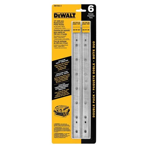 DEWALT 13 in. Heat Treated Double Sided Replacement Planer Knives (2 ...