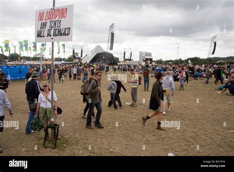 The Pyramid main stage at the Glastonbury Festival 2008 Stock Photo - Alamy