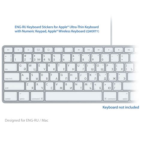 English Russian Laptop Keyboard Key Stickers Labels White Shortcuts - For MAC | Keyboard ...
