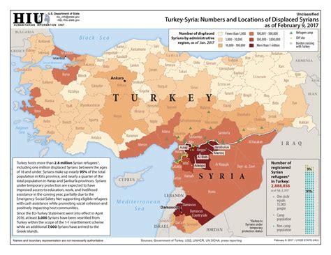 Turkey-Syria: Numbers and Locations of Displaced Syrians as of Feb 09 ...