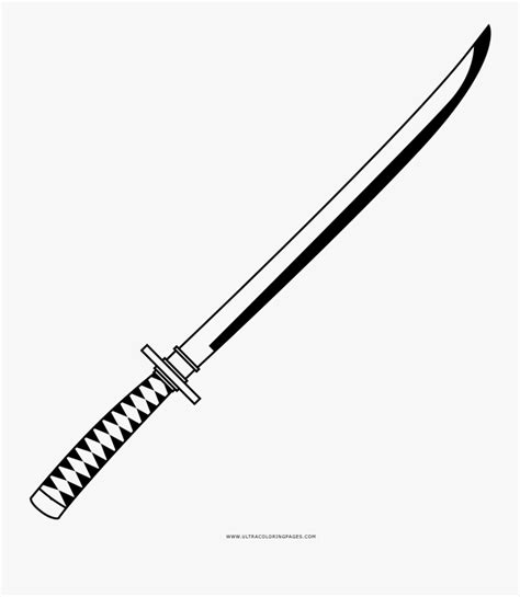 Transparent Katana Sword Png - Color Page Katana Weapon , Free ...