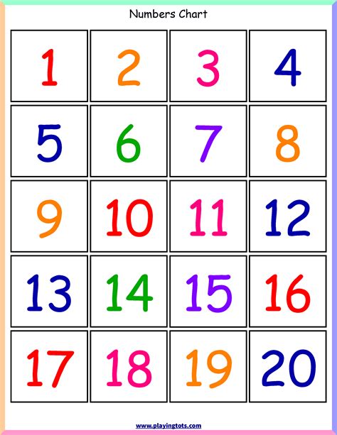 Free Printable Number Chart 1 20 | Free Printable