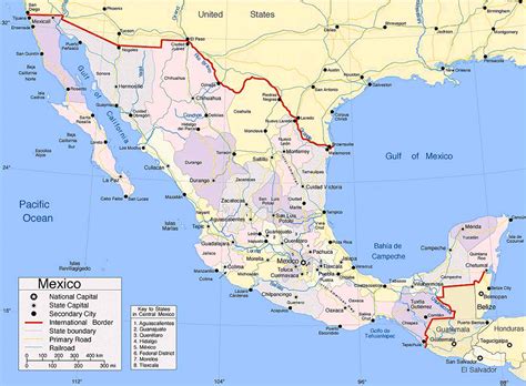Large size Map of Mexico showing the cities – Travel Around The World – Vacation Reviews