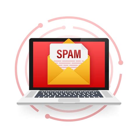 Premium Vector | No spam Spam Email Warning Concept of virus piracy hacking and security ...