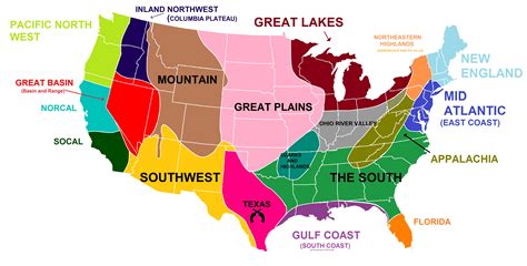 [OC] The USA in five regions [1280×831] : MapPorn