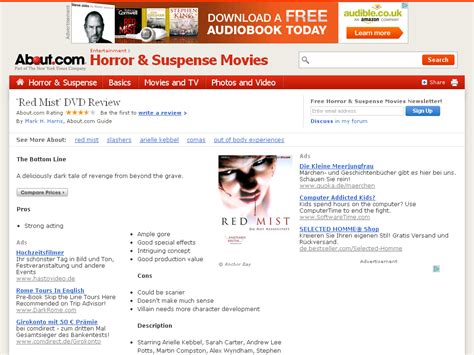 Red Mist DVD Review - Review of Horror Movie Red Mist