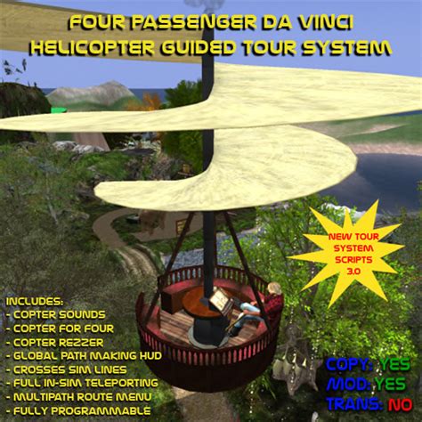 Second Life Marketplace - Da Vinci Helicopter Tour